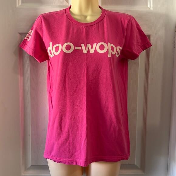 American Apparel Bruno Mars Doo-wops Pink Tee Shirt Woman Size Large - Picture 1 of 9